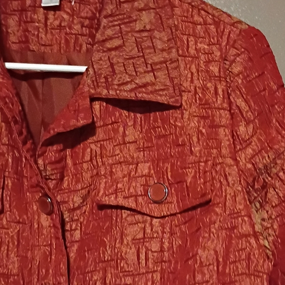 Erin Textured Red Button-Up Jacket Woman Size S - Picture 5 of 7